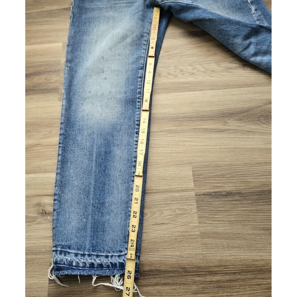 Zara Jeans Womens 4 Raw Hem Mid-Rise Slim‎ Button Fly Ripped Relaxed Fit Boho - Picture 9 of 12